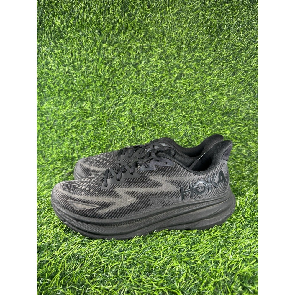 Hoka Clifton 9 Mens Running Shoes Triple Black Sneakers 1127895-BBLC Size 12.5 D